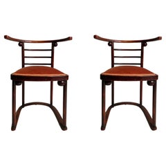 Josef Hoffmann, Pair of Fledermaus Chairs for J.J. Kohn, Austria, 1905