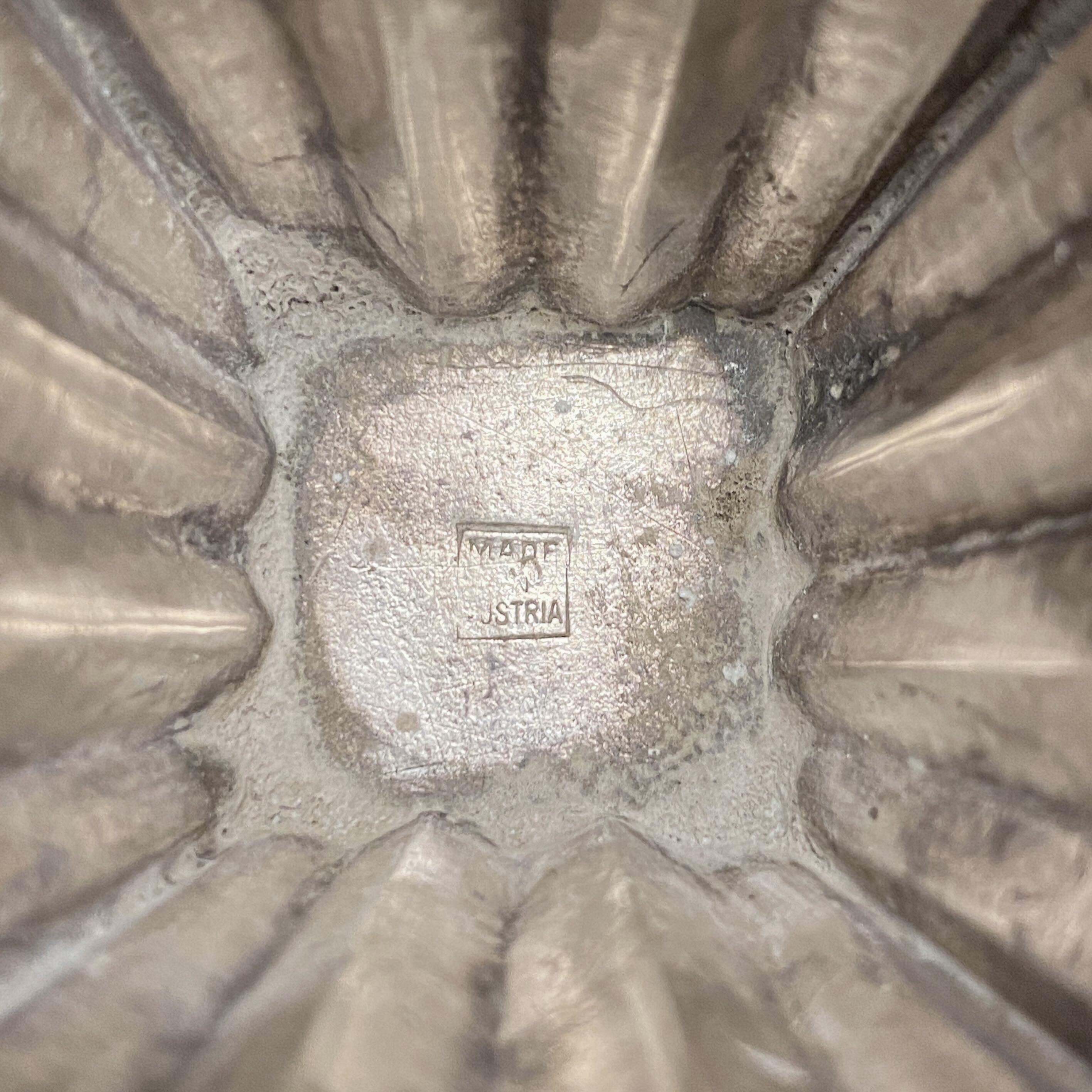 20th Century Josef Hoffmann Pair of Hammered Silver Vases For Sale