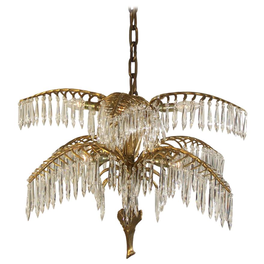 Josef Hoffmann "Palme Kobe" Jugendstil Chandelier, Re Edition For Sale