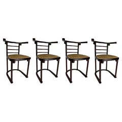Josef Hoffmann, Set of 4 Fledermaus Chairs for J.J. Kohn, Austria, 1905