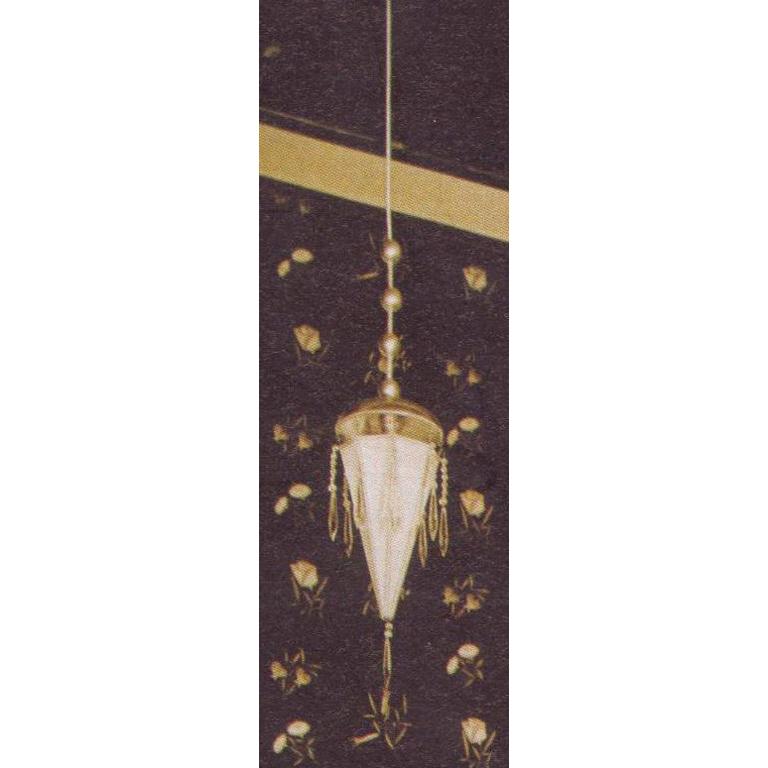 Contemporary Josef Hoffmann Silk and Brass Pendant Wiener Werstaette 5th Avenue, Re Edition For Sale