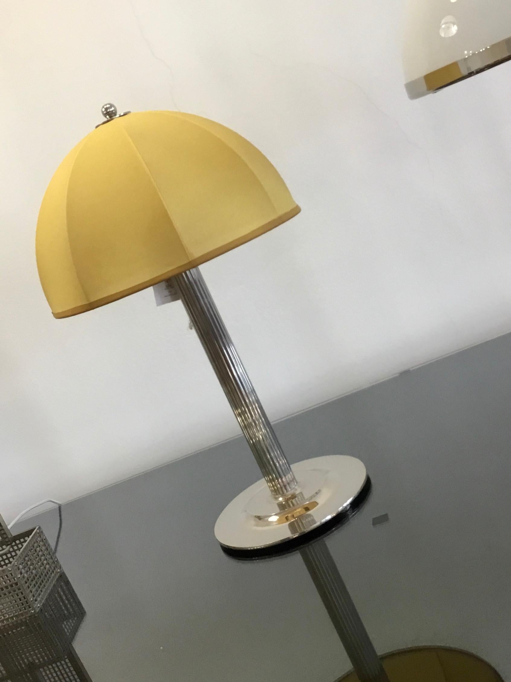 Jugendstil Lampe de bureau en soie et laiton Villa Primavesi de Josef Hoffmann, réédition en vente