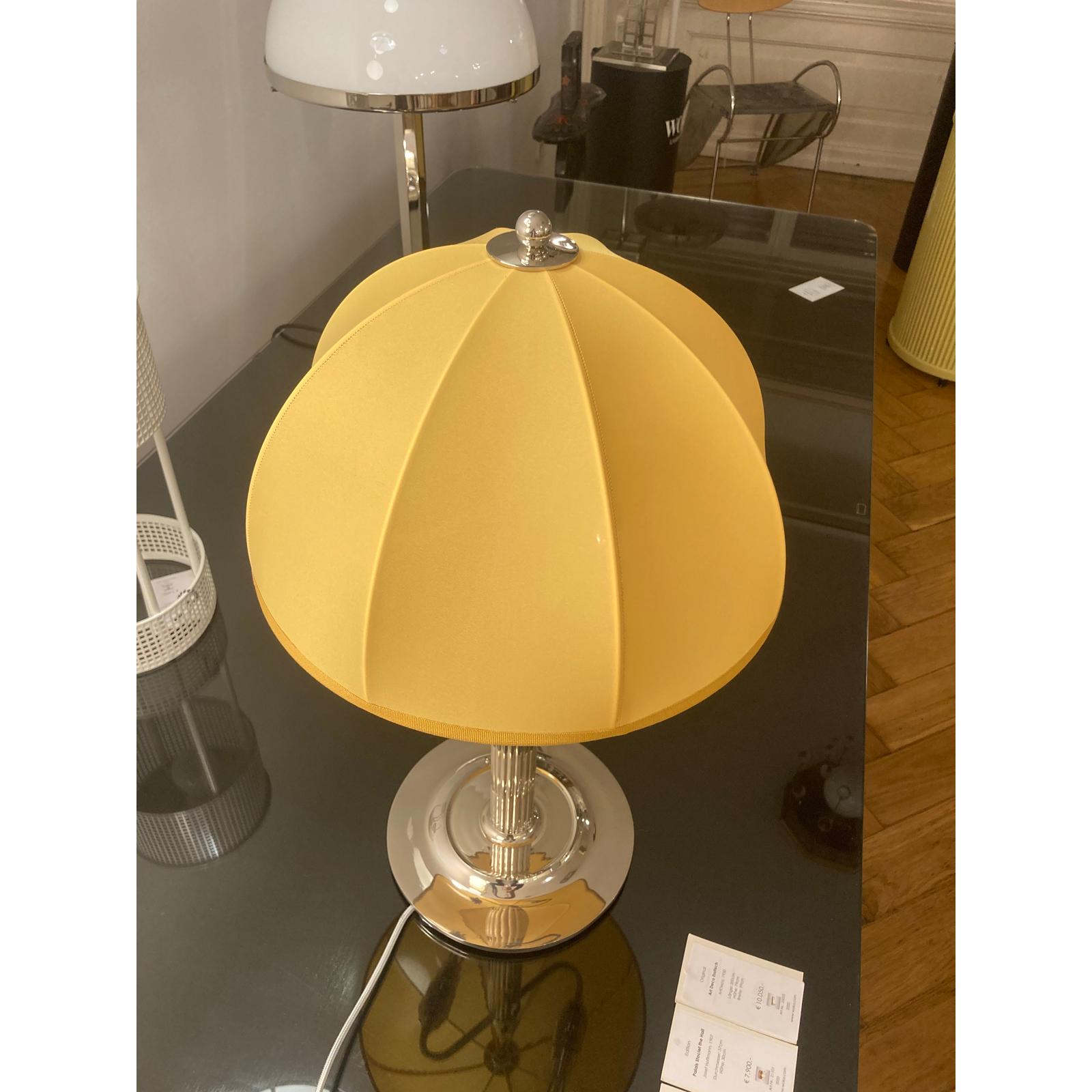 Contemporary Josef Hoffmann Silk and Brass Table Lamp Villa Primavesi, Re-Edition For Sale