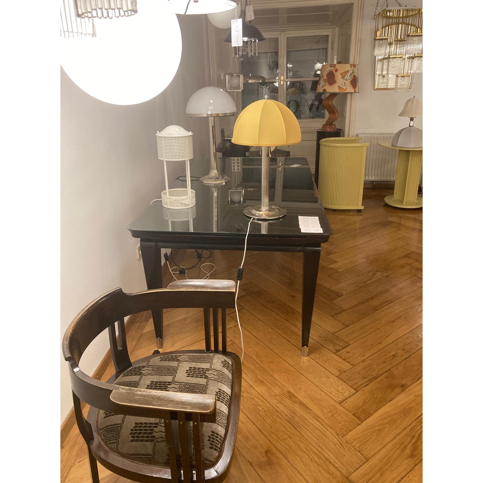 Contemporary Josef Hoffmann Silk and Brass Table Lamp Villa Primavesi, Re-Edition For Sale
