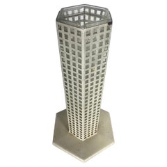 Josef Hoffmann, Stem Metal Vase, Bieffeplast Production, Wiener Werkstätt