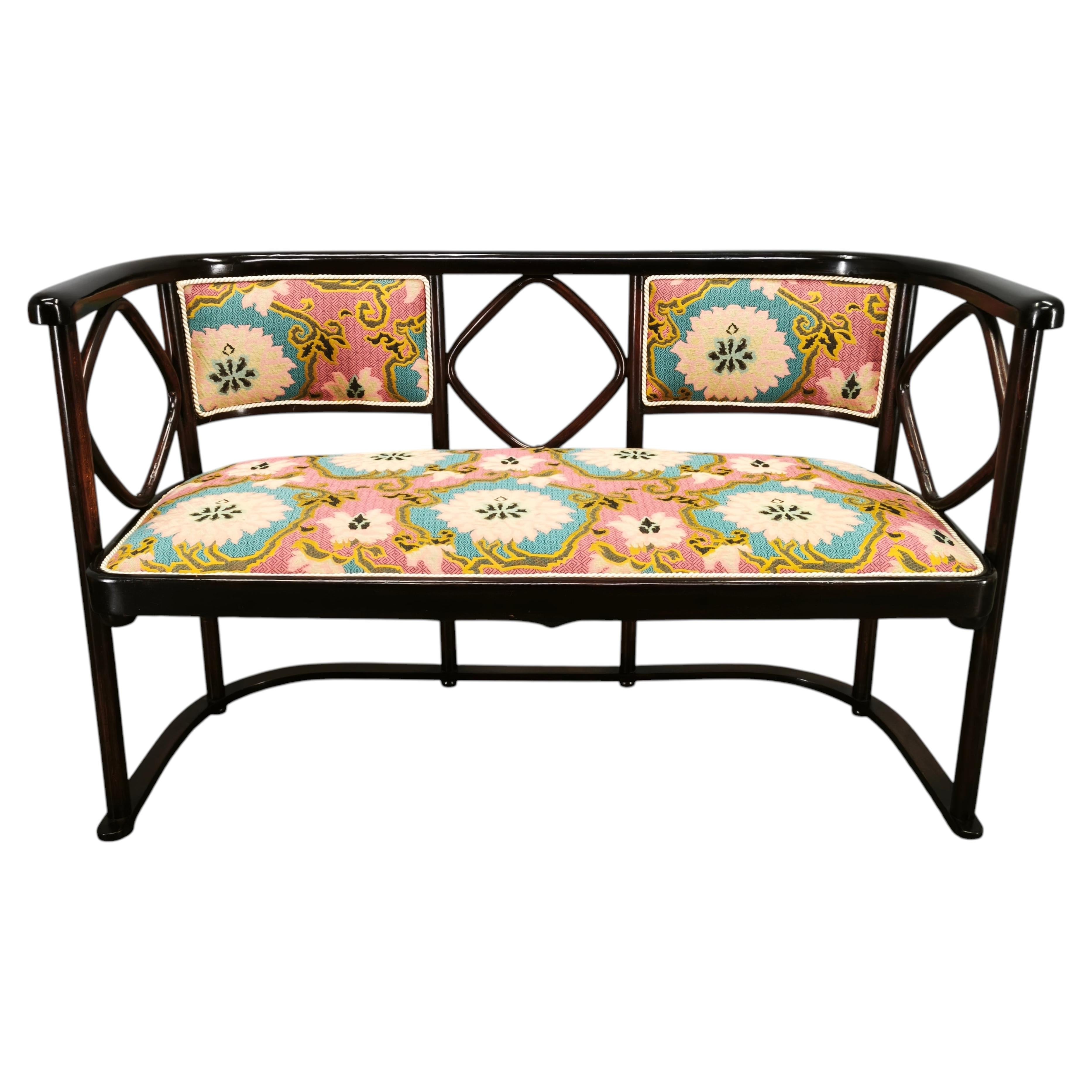 Sofá Art Nouveau estilo Fledermaus de Josef Hoffmann, años 30