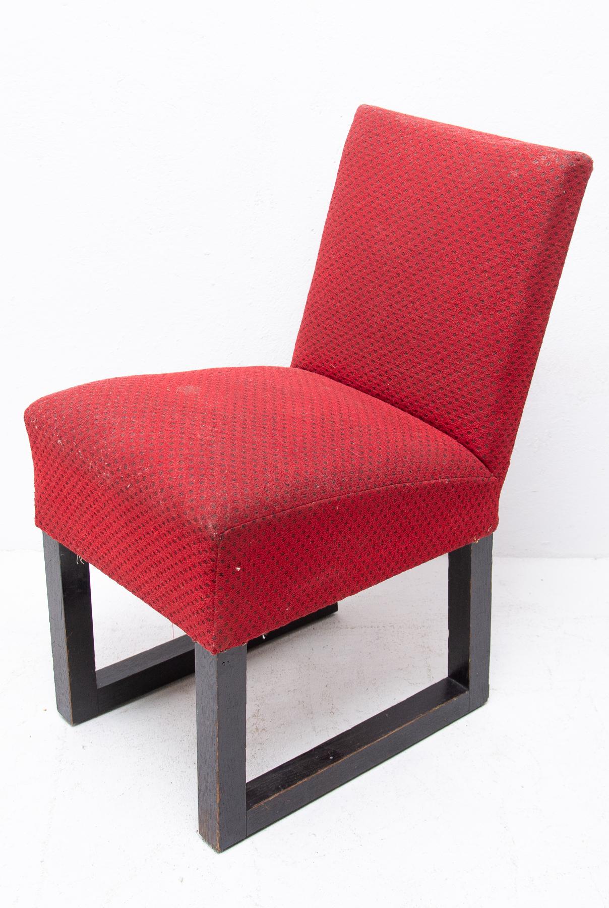 Fabric Josef Hoffmann Style Side Chair, 1920´s, Central Europe For Sale