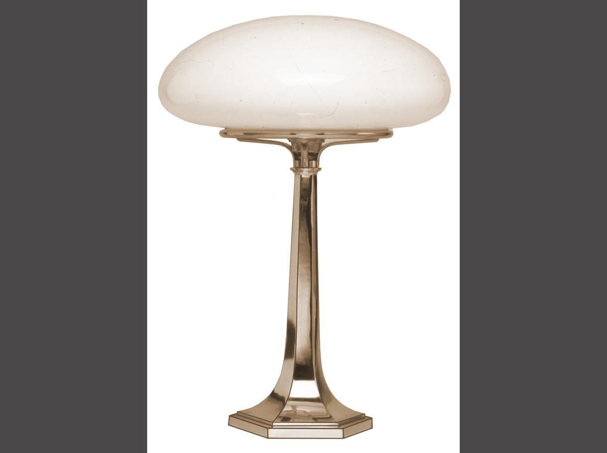 Contemporary Josef Hoffmann Table Lamp with Opaline Glass Shade, Re Edition For Sale