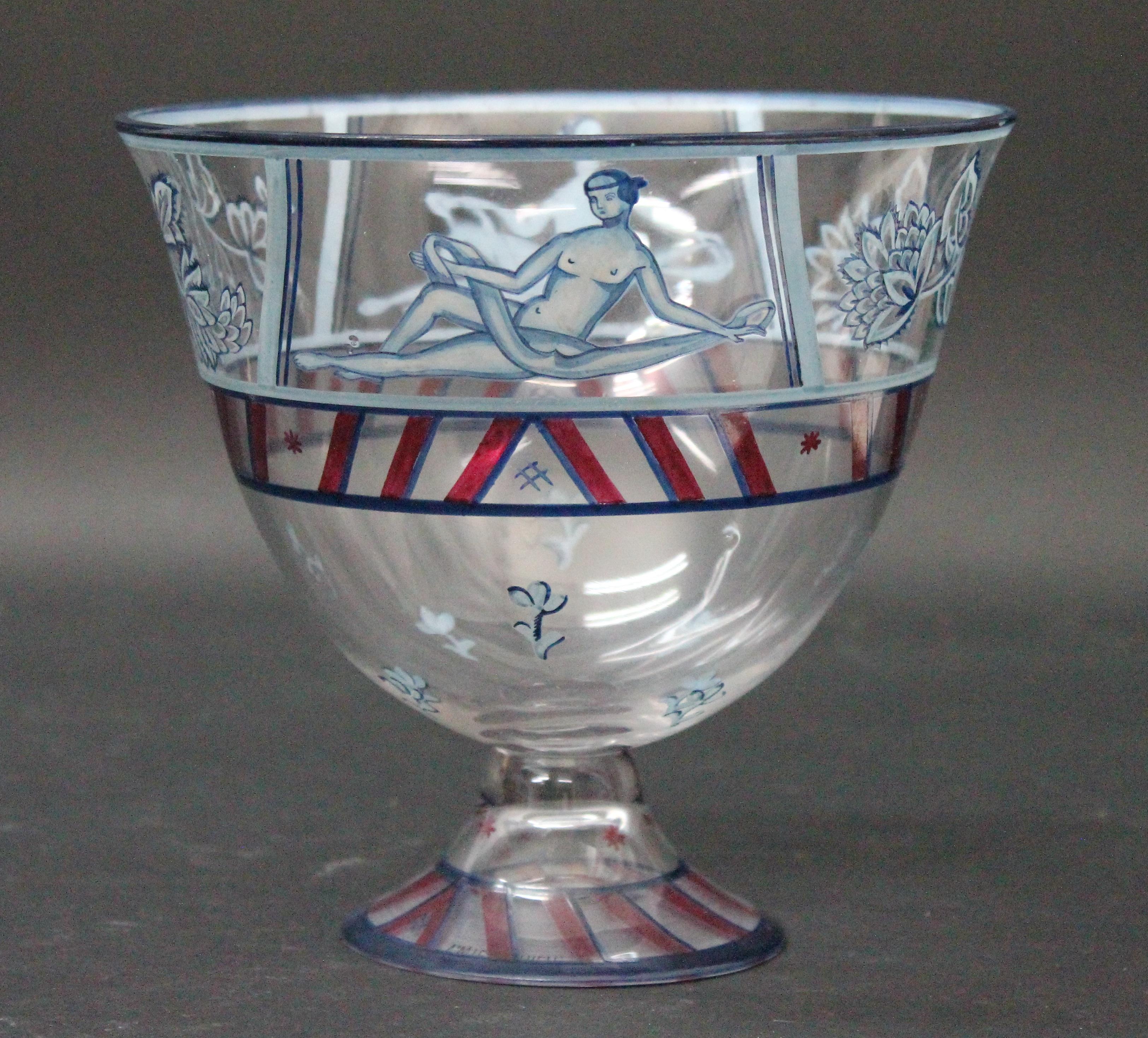 Josef Hoffmann/Vally Wieselthier/Wiener Werkstaette, Tafelaufsatz aus Glas, 1917 (Jugendstil)