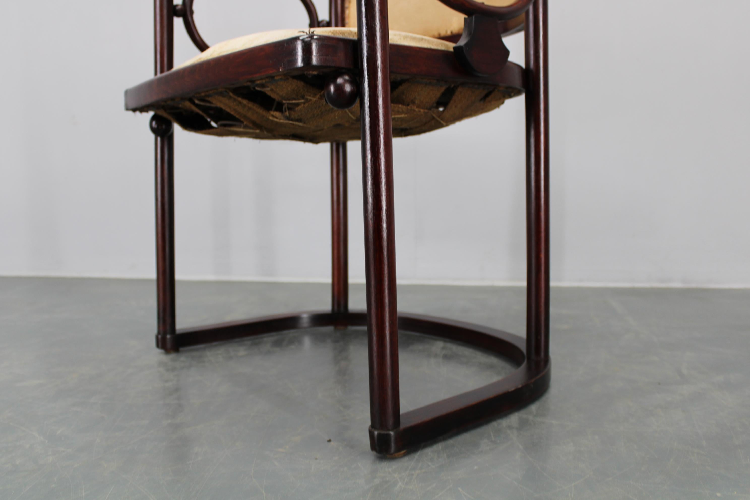Josef Hoffmann Variation des Jugendstils „Fledermaus“ Sessels von Fischel im Angebot 5