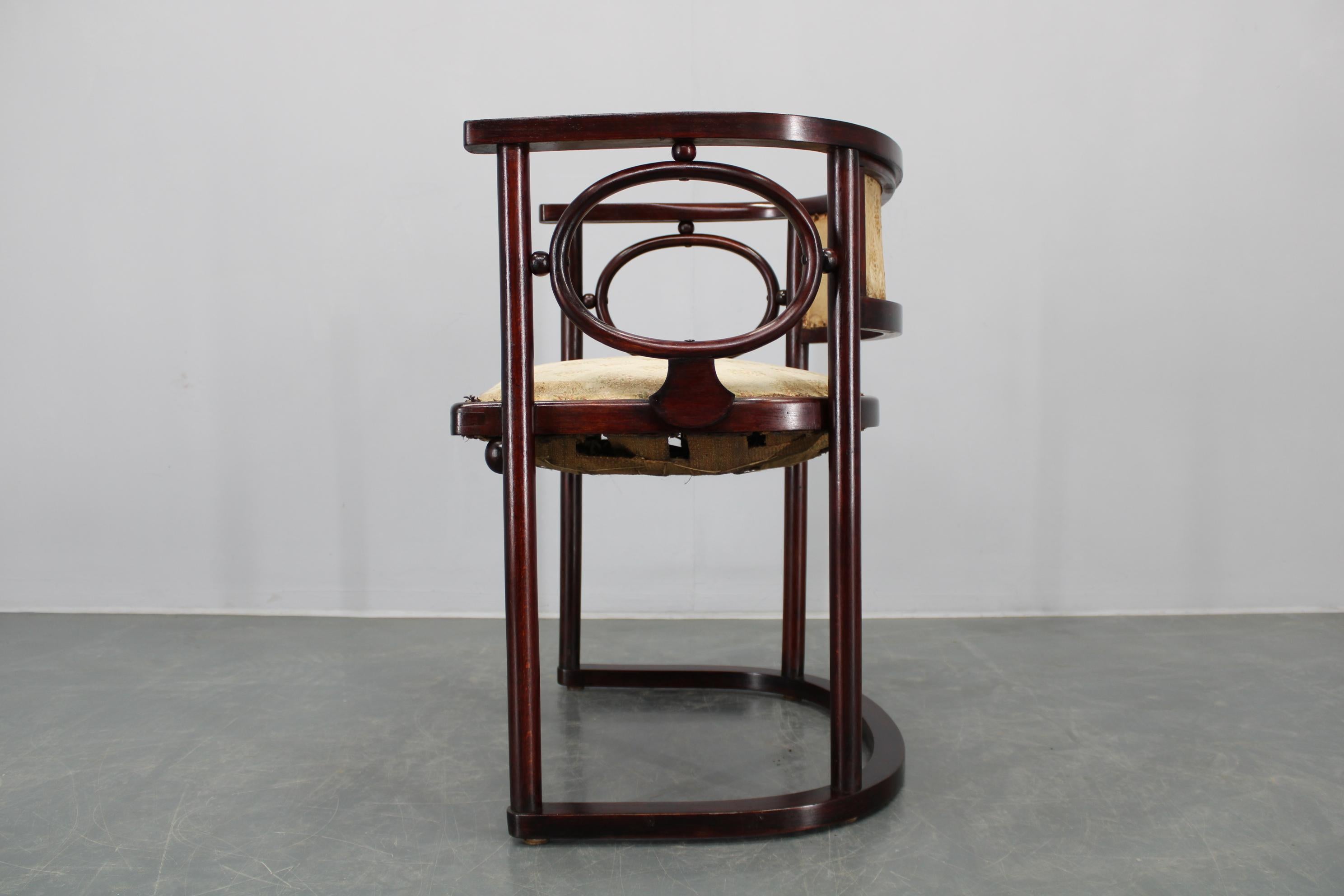 Josef Hoffmann Variation des Jugendstils „Fledermaus“ Sessels von Fischel im Angebot 7