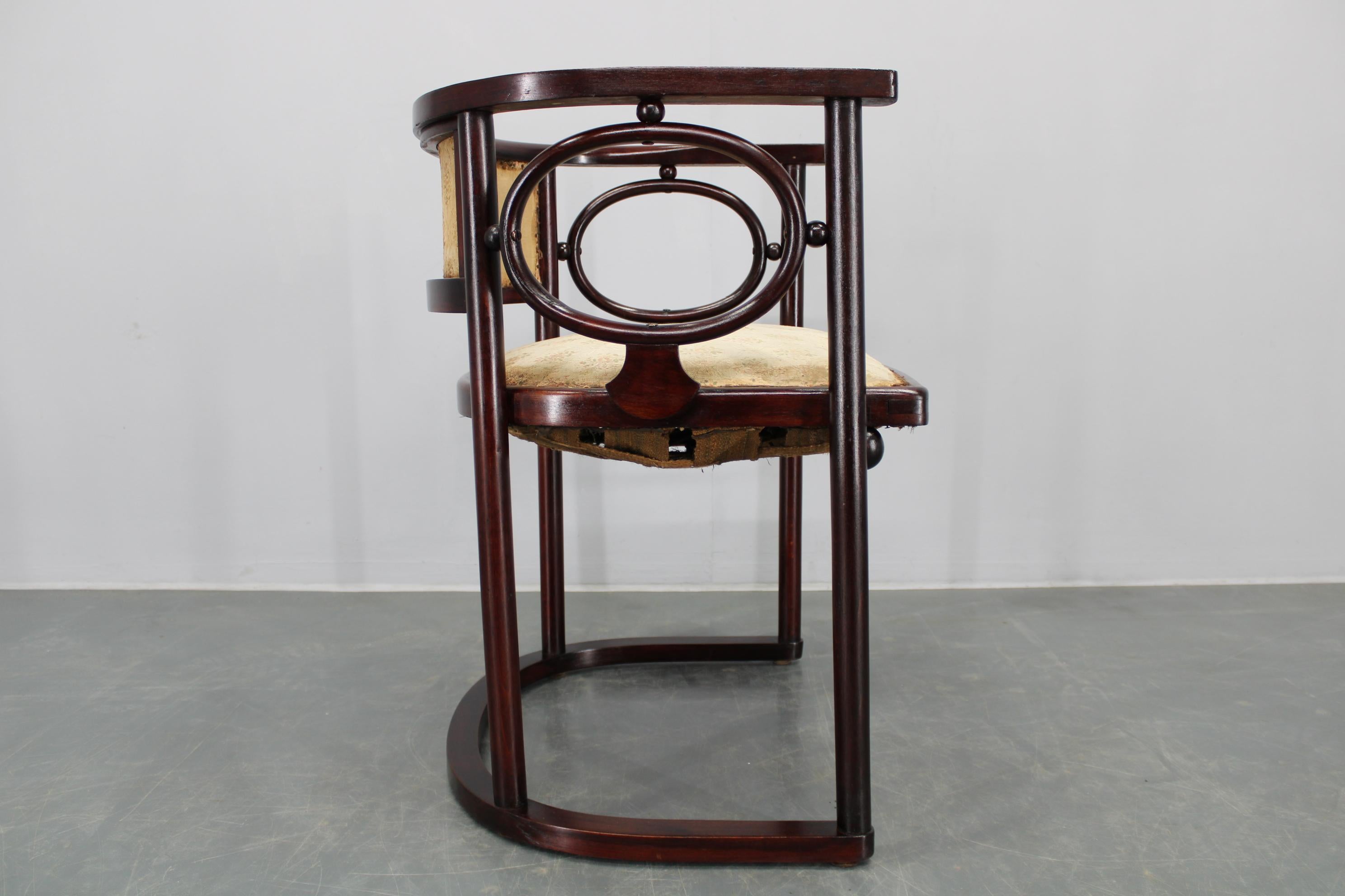 Josef Hoffmann Variation des Jugendstils „Fledermaus“ Sessels von Fischel im Angebot 9