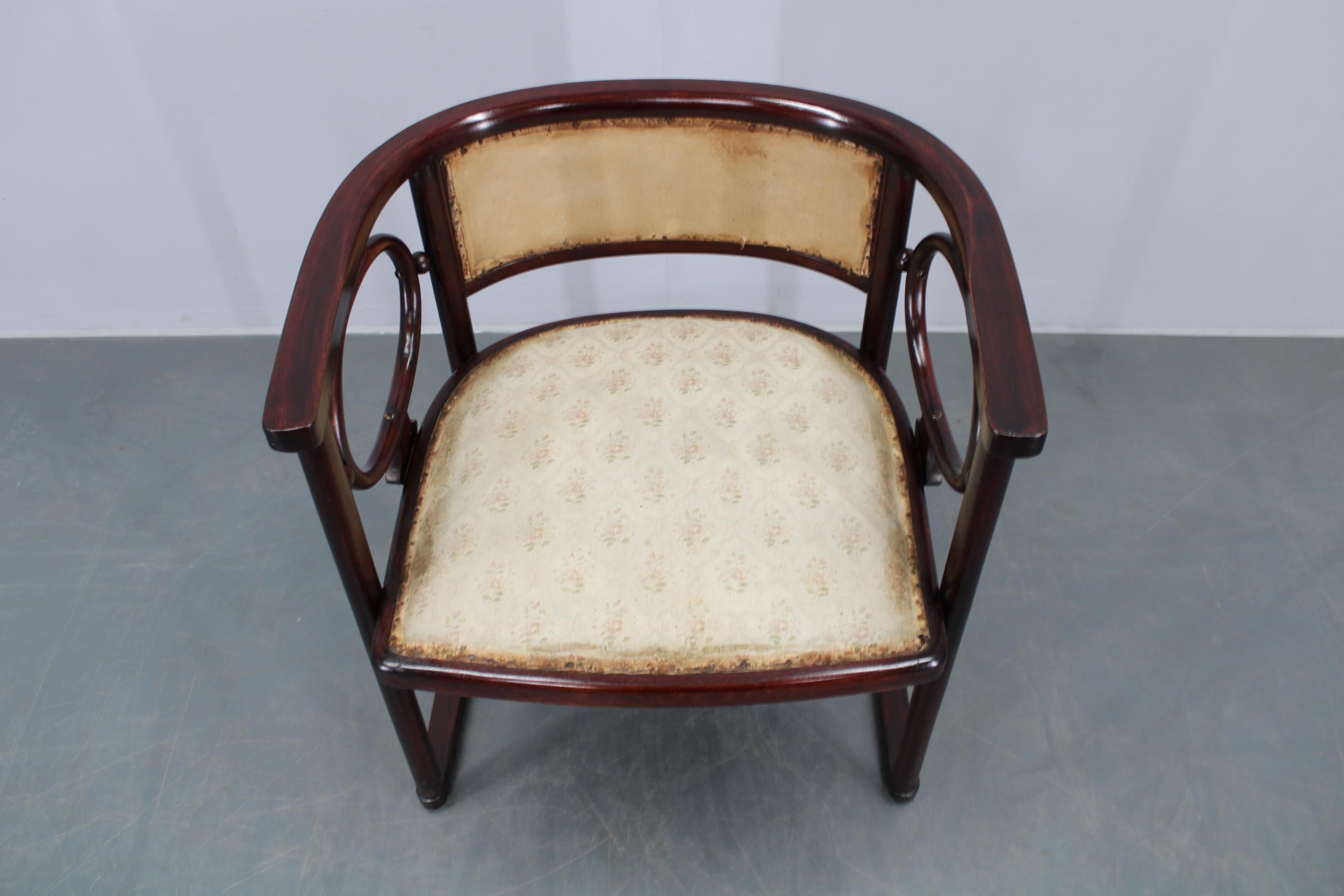 Josef Hoffmann Variation des Jugendstils „Fledermaus“ Sessels von Fischel (Art nouveau) im Angebot