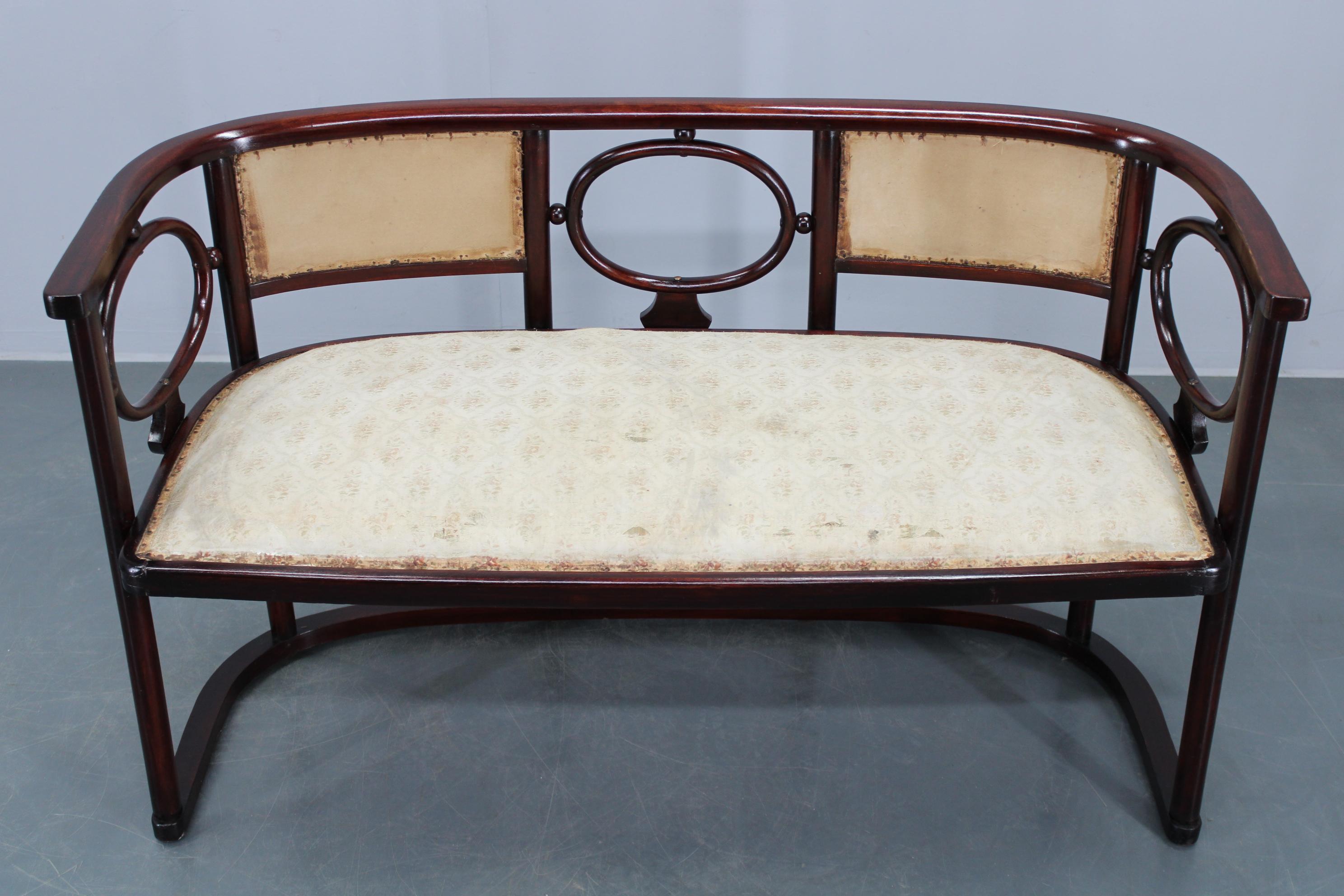 Josef Hoffmann Variación del sofá y sillón Art Nouveau 