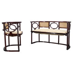 Variation de canapé et fauteuil Fledermaus de Josef Hoffmann de style Art nouveau par Fisch