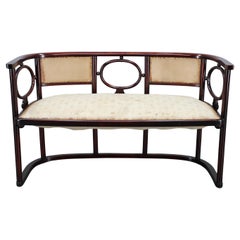 Josef Hoffmann Variation of Art Nouveau "Fledermaus" Sofa by Fischel