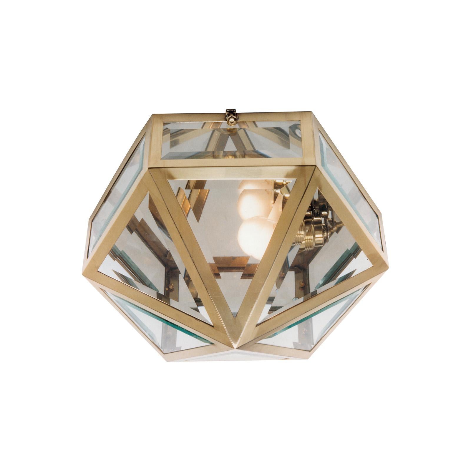 Hand-Crafted Josef Hoffmann Villa Henneberg Jugendstil Wall or Ceiling Light, Re-Edition For Sale