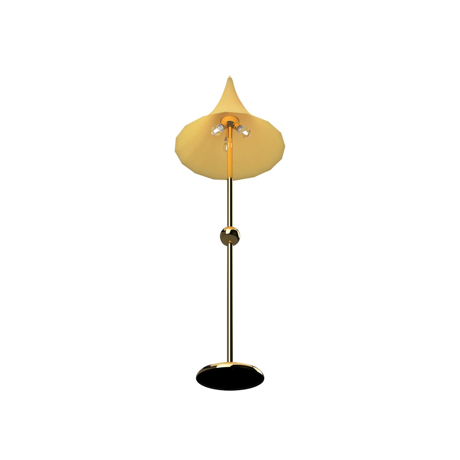 Brass Josef Hoffmann Wiener Werkstaette brass and Silk Floorlamp floor lamp Jugendstil For Sale