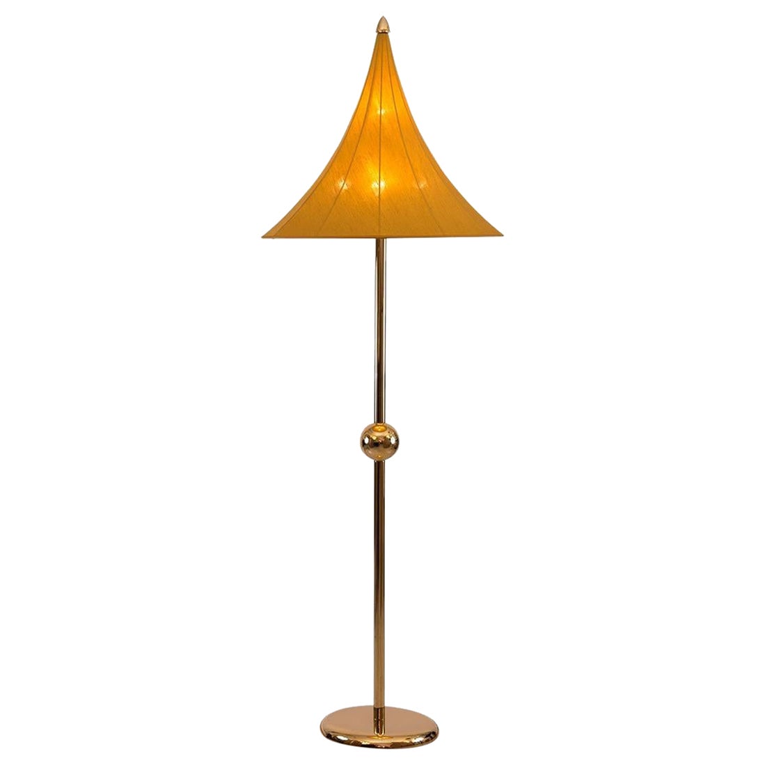 Josef Hoffmann Wiener Werkstaette brass and Silk Floorlamp floor lamp Jugendstil