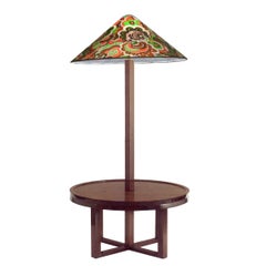 Josef Hoffmann Wiener Werkstaette Floor-Table-Lamp Re-Edition, Beechwood