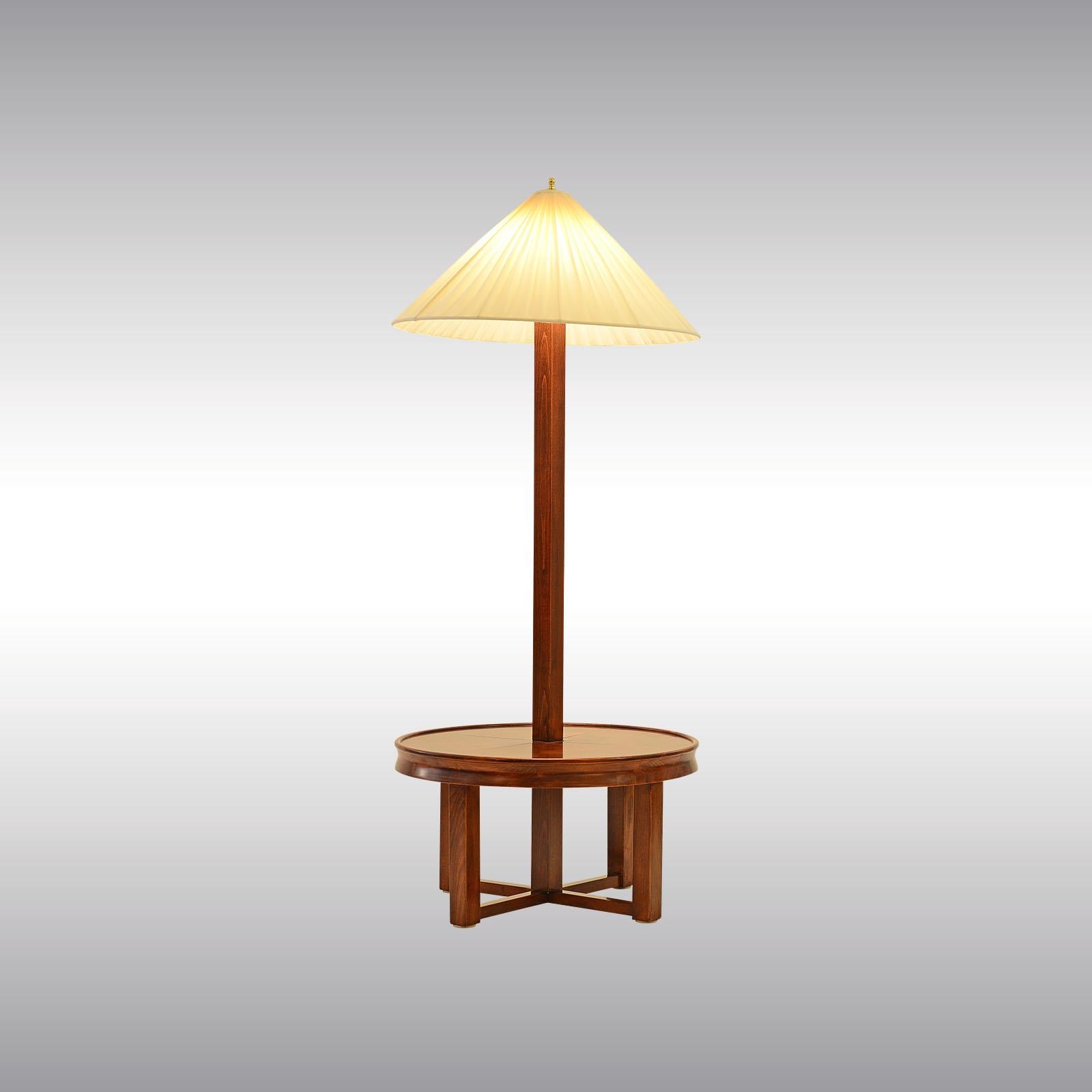 Austrian Josef Hoffmann Wiener Werkstaette Floor-Table-Lamp Re-Edition, Beechwood For Sale