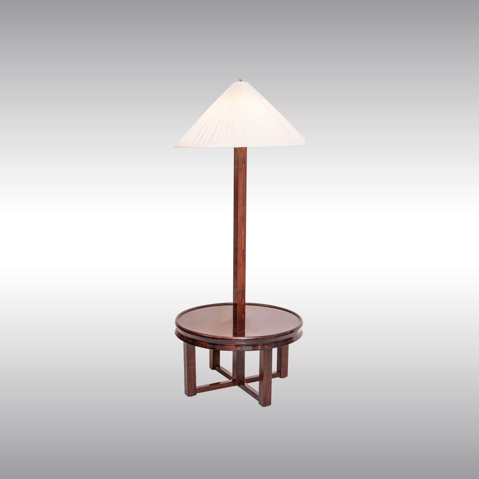 Josef Hoffmann Wiener Werkstaette Steh-Table-Lampen-Re-Edition aus Buchenholz, Re-Edition (Holz) im Angebot