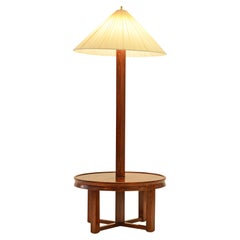 Josef Hoffmann Wiener Werkstaette Steh-Table-Lampen-Re-Edition aus Buchenholz, Re-Edition
