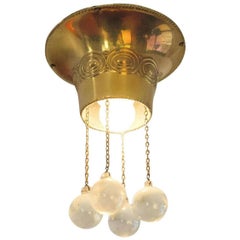 Josef Hoffmann Wiener Werkstaette Hand Chased Plafonier with Ornaments Reedition