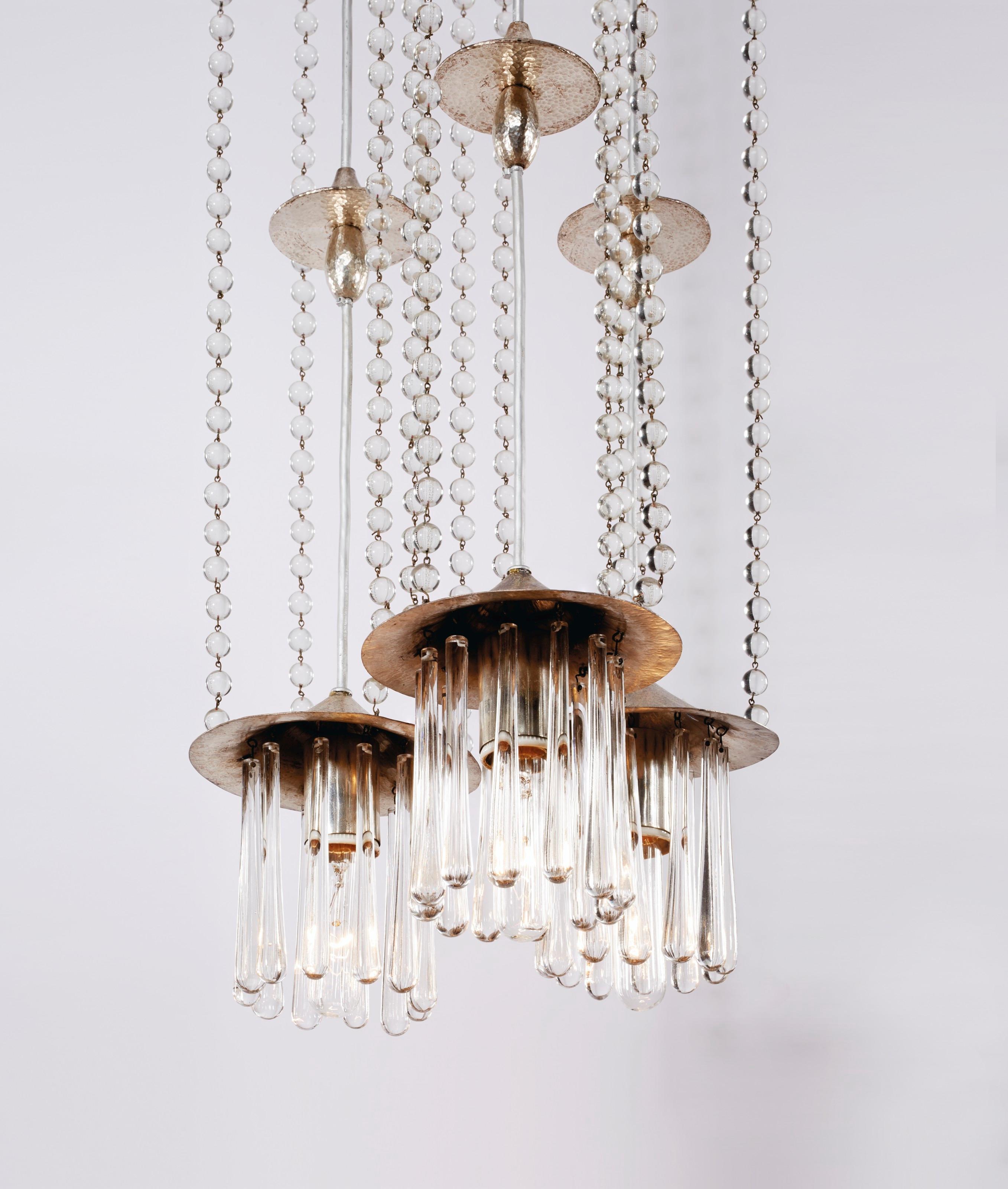 Austriaco Josef Hoffmann & Wiener Werkstaette Lampada a sospensione Lampadario, Sospensione, Riedizione in vendita