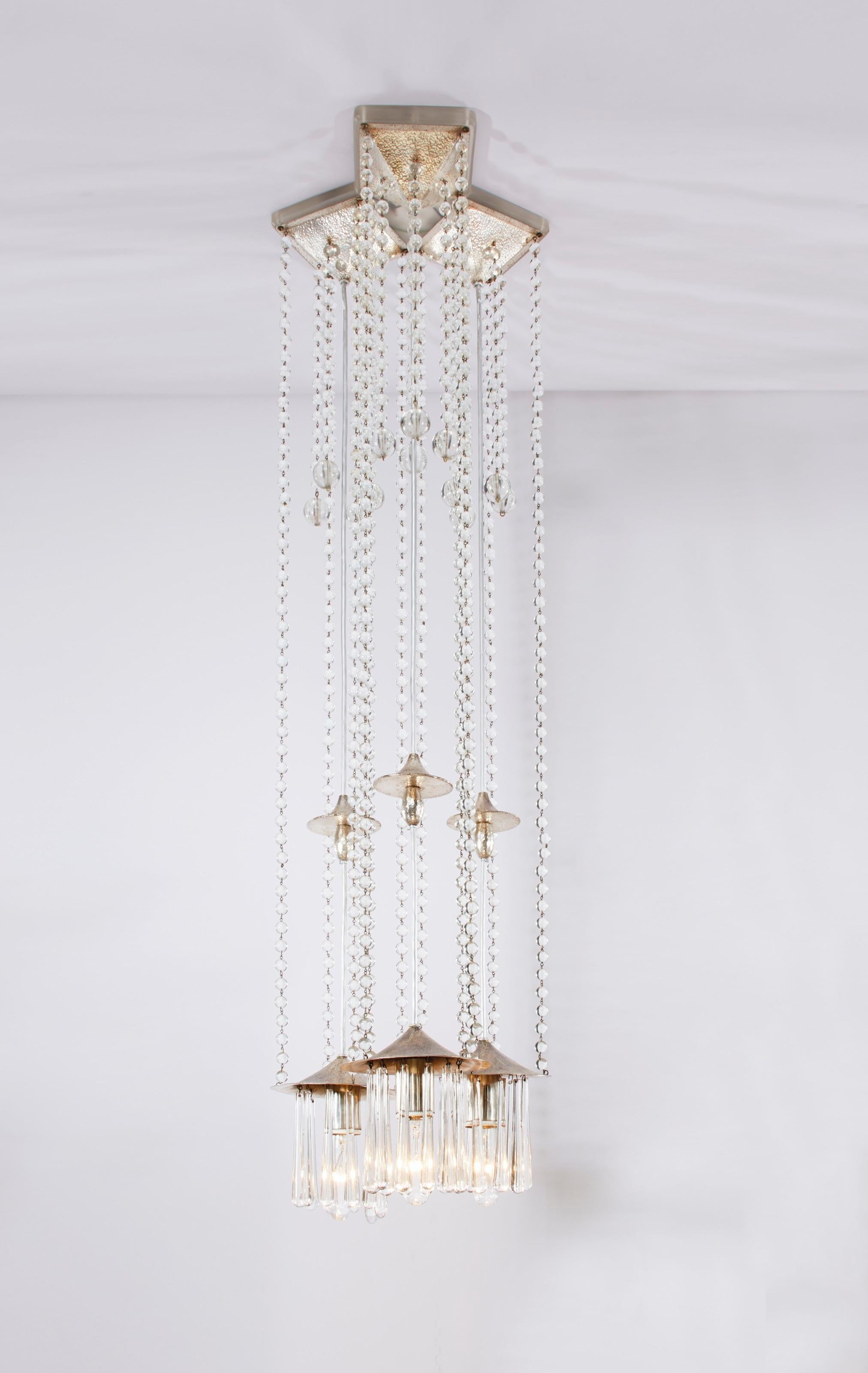 Fatto a mano Josef Hoffmann & Wiener Werkstaette Lampada a sospensione Lampadario, Sospensione, Riedizione in vendita