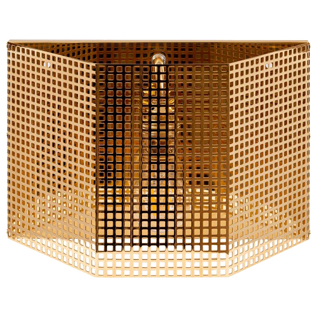 Josef Hoffmann/Wiener Werkstaette Jugendstil Brass Wall Light, Re-Edition