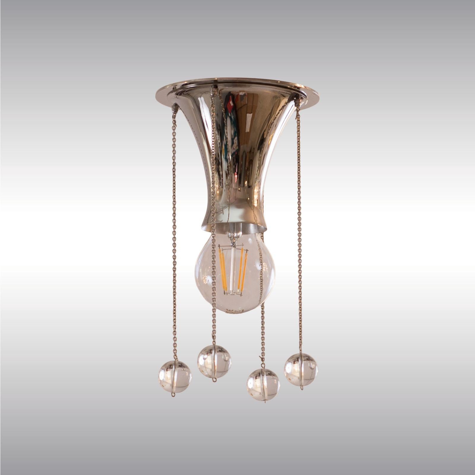 Brass Josef Hoffmann Wiener Werkstaette Jugendstil Ceiling Lamp / Flush Pende, Re Edit For Sale