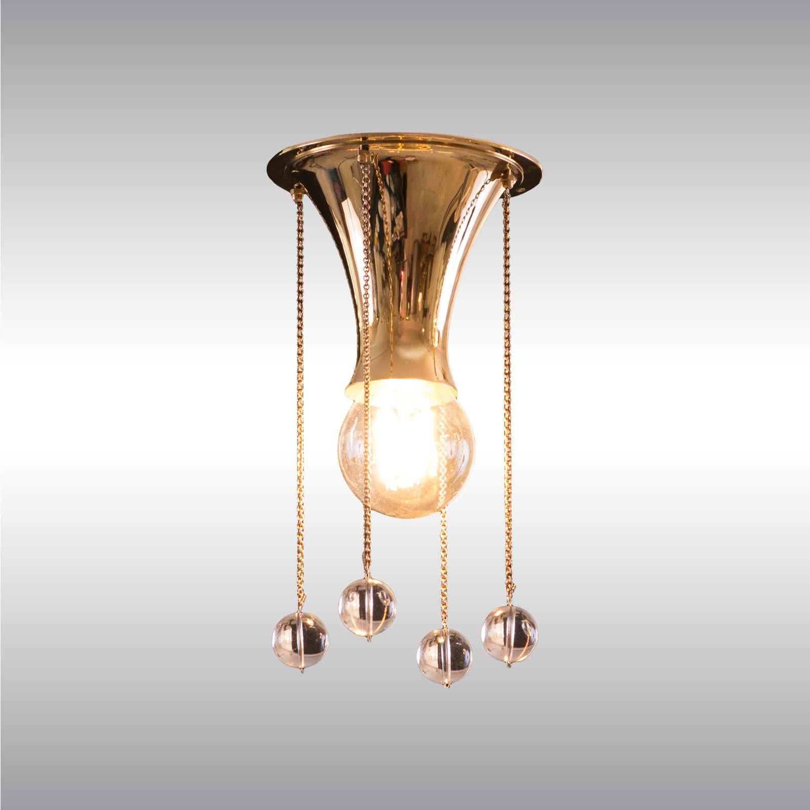 Josef Hoffmann Wiener Werkstaette Jugendstil Ceiling Lamp / Flush Pende, Re Edit For Sale 1
