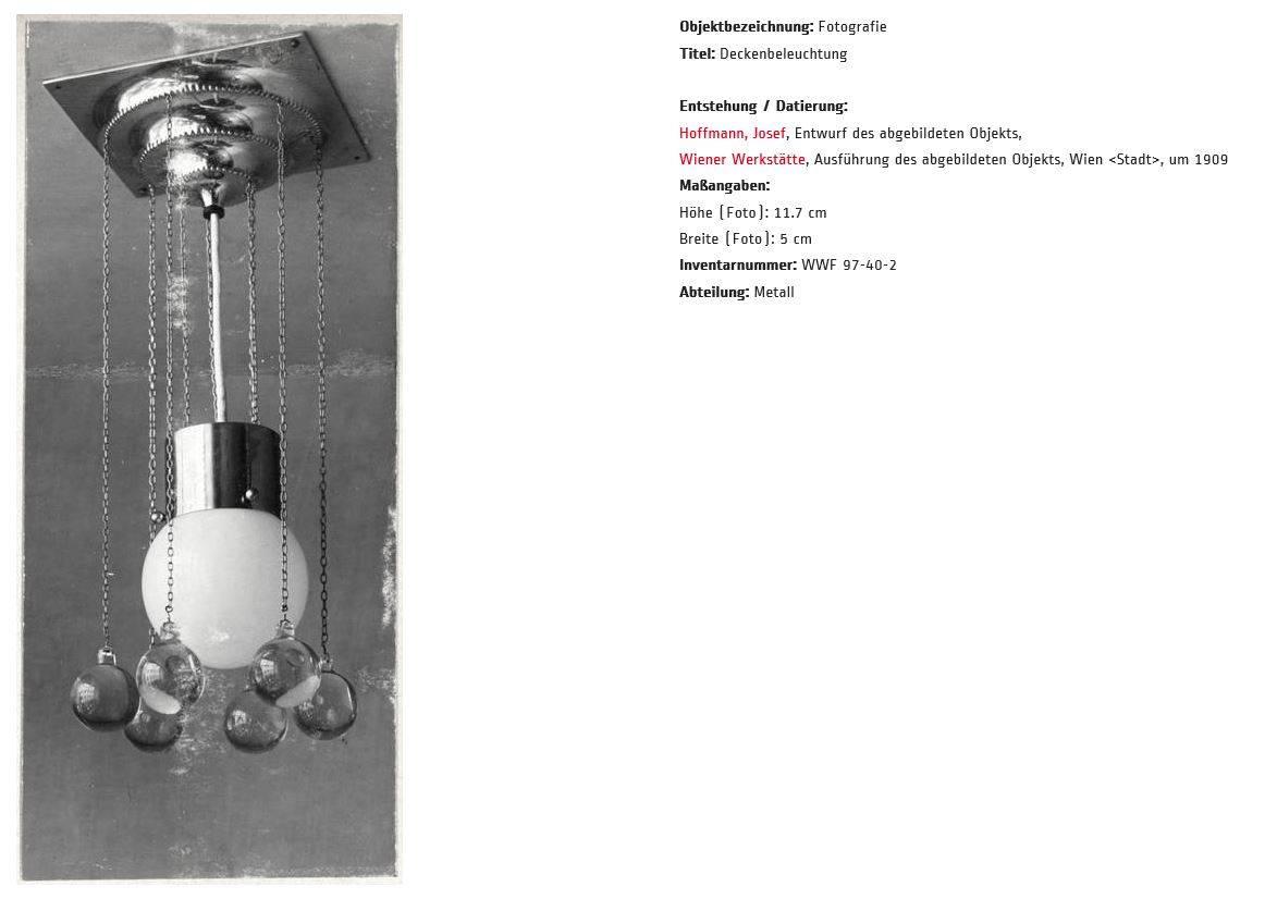 Jugendstil Josef Hoffmann & Wiener Werkstaette Pende, Re Edition For Sale