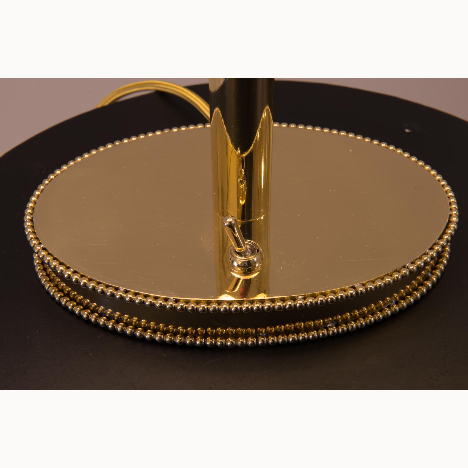 Hand-Crafted Josef Hoffmann & Wiener Werkstätte Brass & Silk Desk Lamp, Re-Edition For Sale