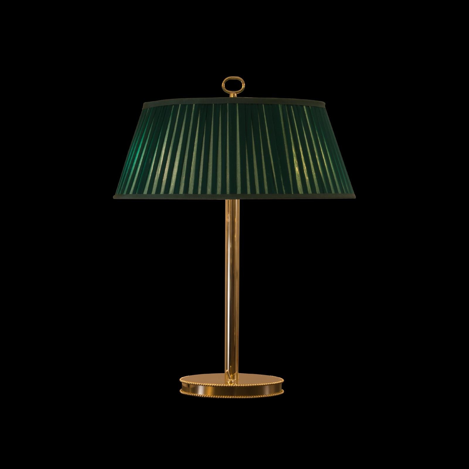 Josef Hoffmann & Wiener Werkstätte Brass & Silk Desk Lamp, Re-Edition In New Condition For Sale In Vienna, AT