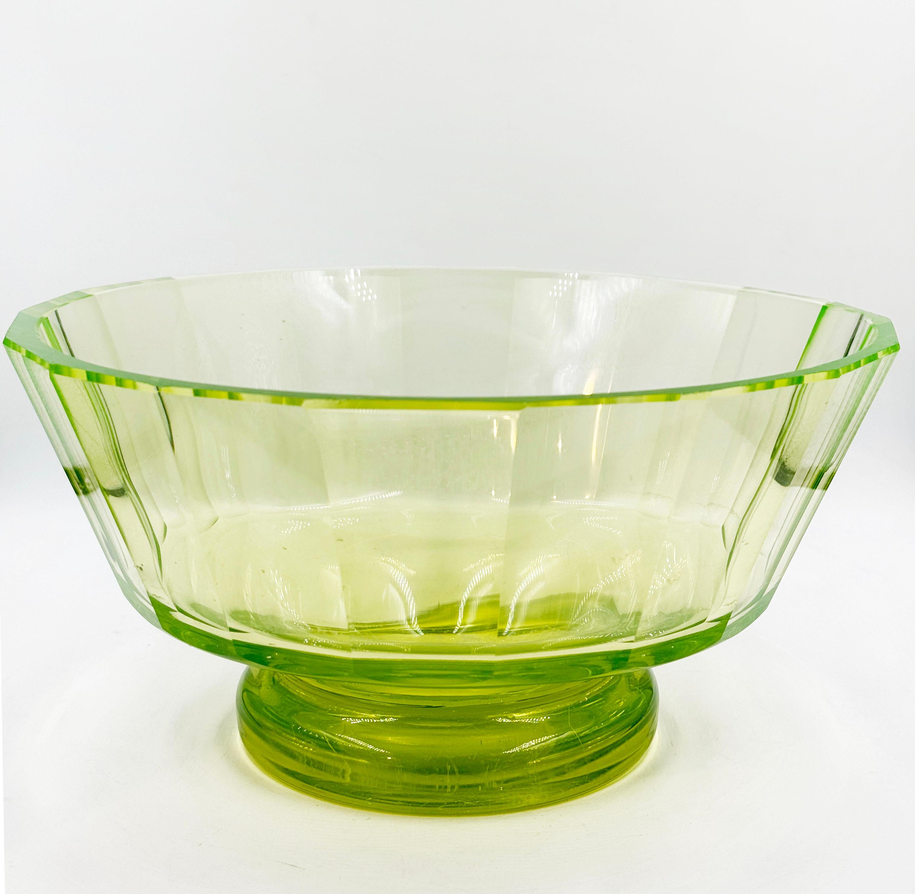 Art Deco Josef Hoffmann Wiener Werkstatte Faceted Crystal Bowl For Sale