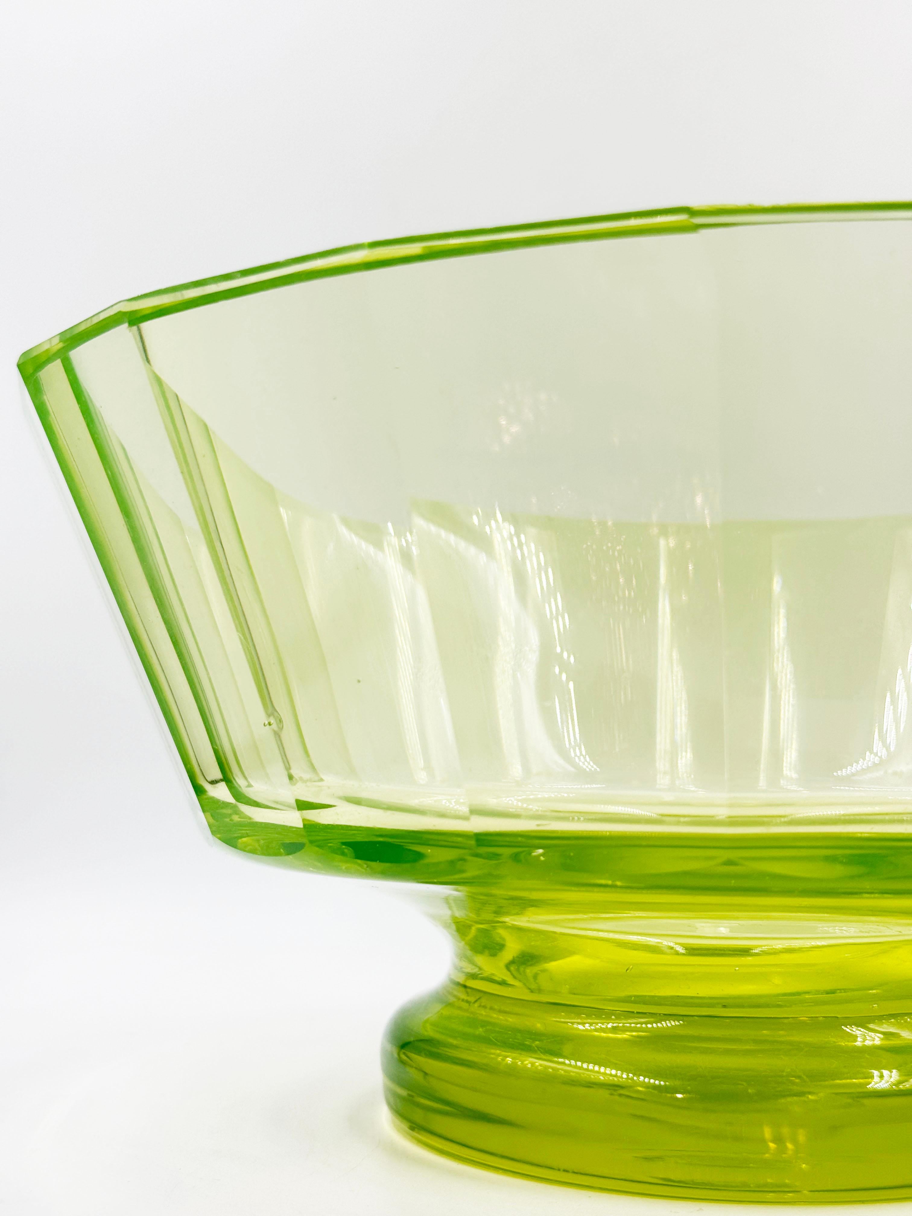Austrian Josef Hoffmann Wiener Werkstatte Faceted Crystal Bowl For Sale
