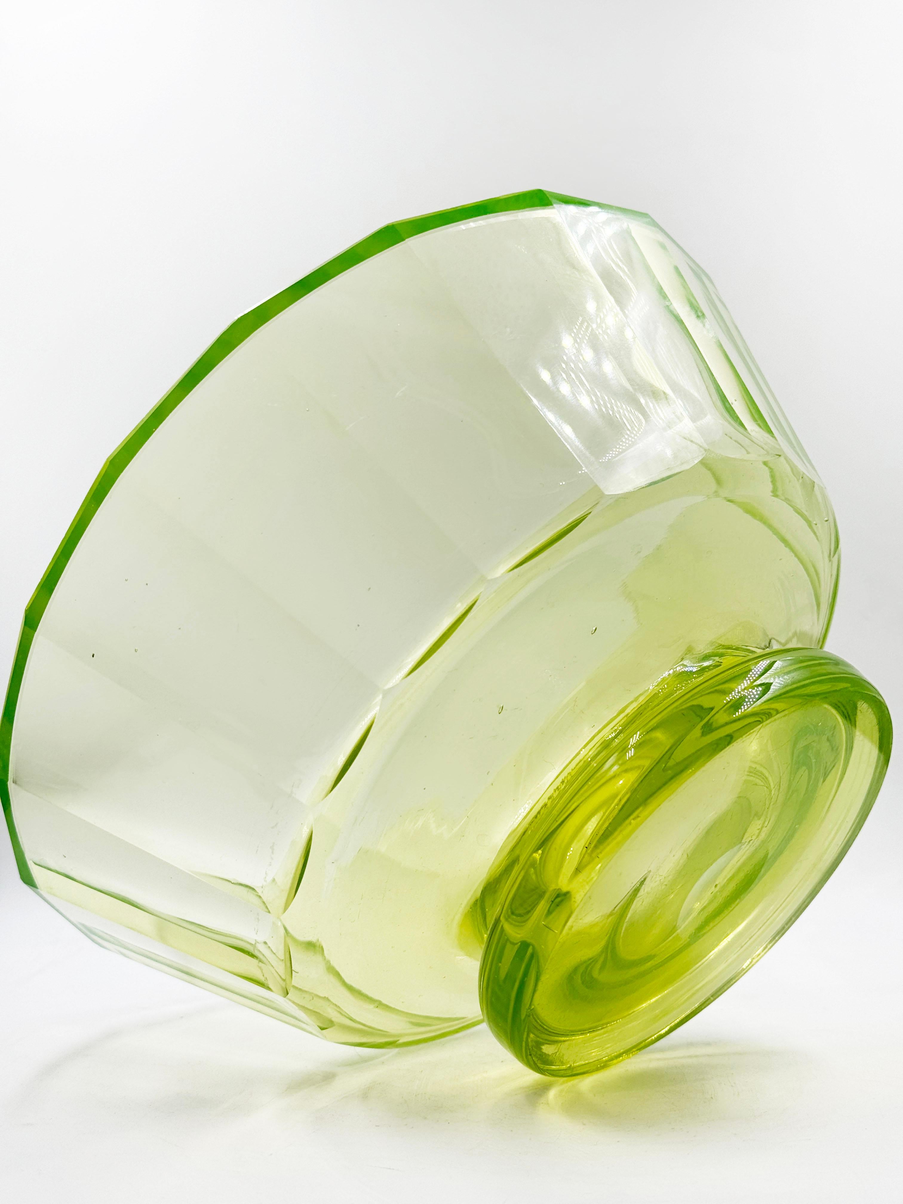 Art Glass Josef Hoffmann Wiener Werkstatte Faceted Crystal Bowl For Sale