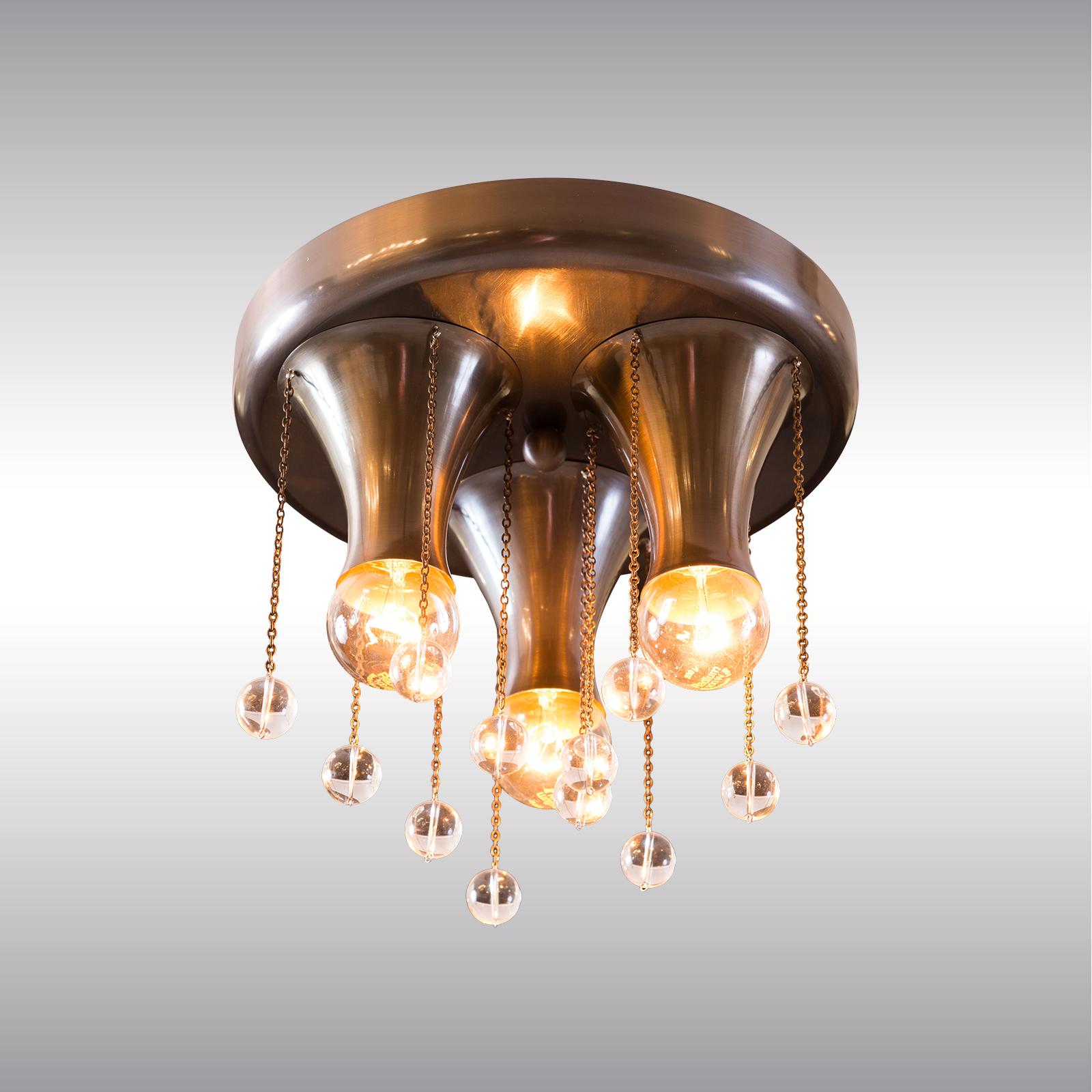 Jugendstil Josef Hoffmann, Wiener Werkstätte Flush Mount Light, Re Edition For Sale