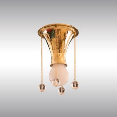 Josef Hoffmann & Wiener Werkstätte Flush Mount Pende Wrought Brass, Re Edition