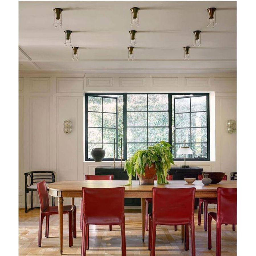 Josef Hoffmann & Wiener Werkstätte Flush Mount Pende Wrought Brass, Re Edition For Sale 1