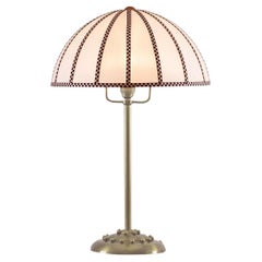 Josef Hoffmann Wiener Werkstätte Jugendstil Silk & Brass Table Lamp, Re-Edition