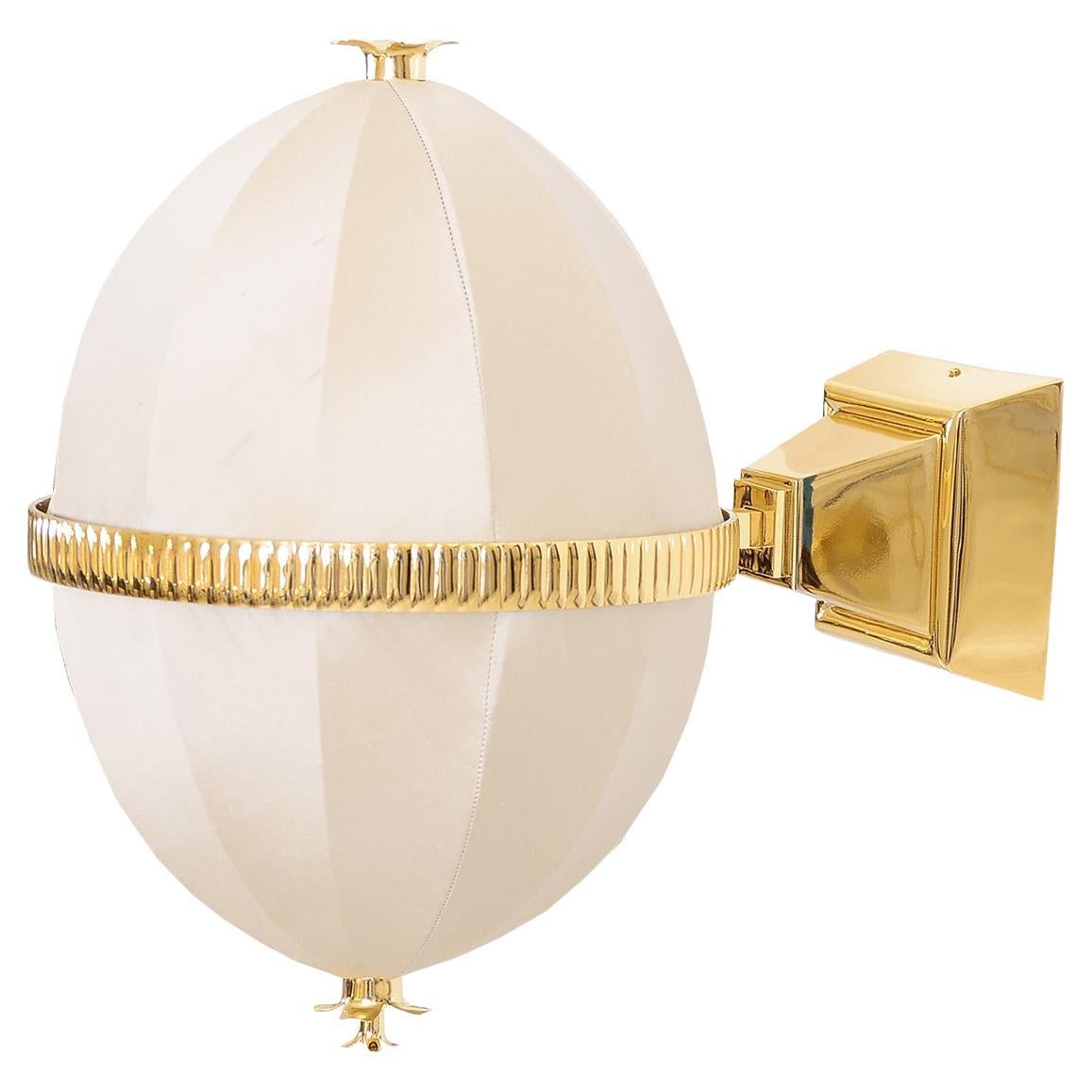 Josef Hoffmann/ Wiener Werkstätte Jugendstil Silk/Brass Wall Lamp Re-Edition For Sale