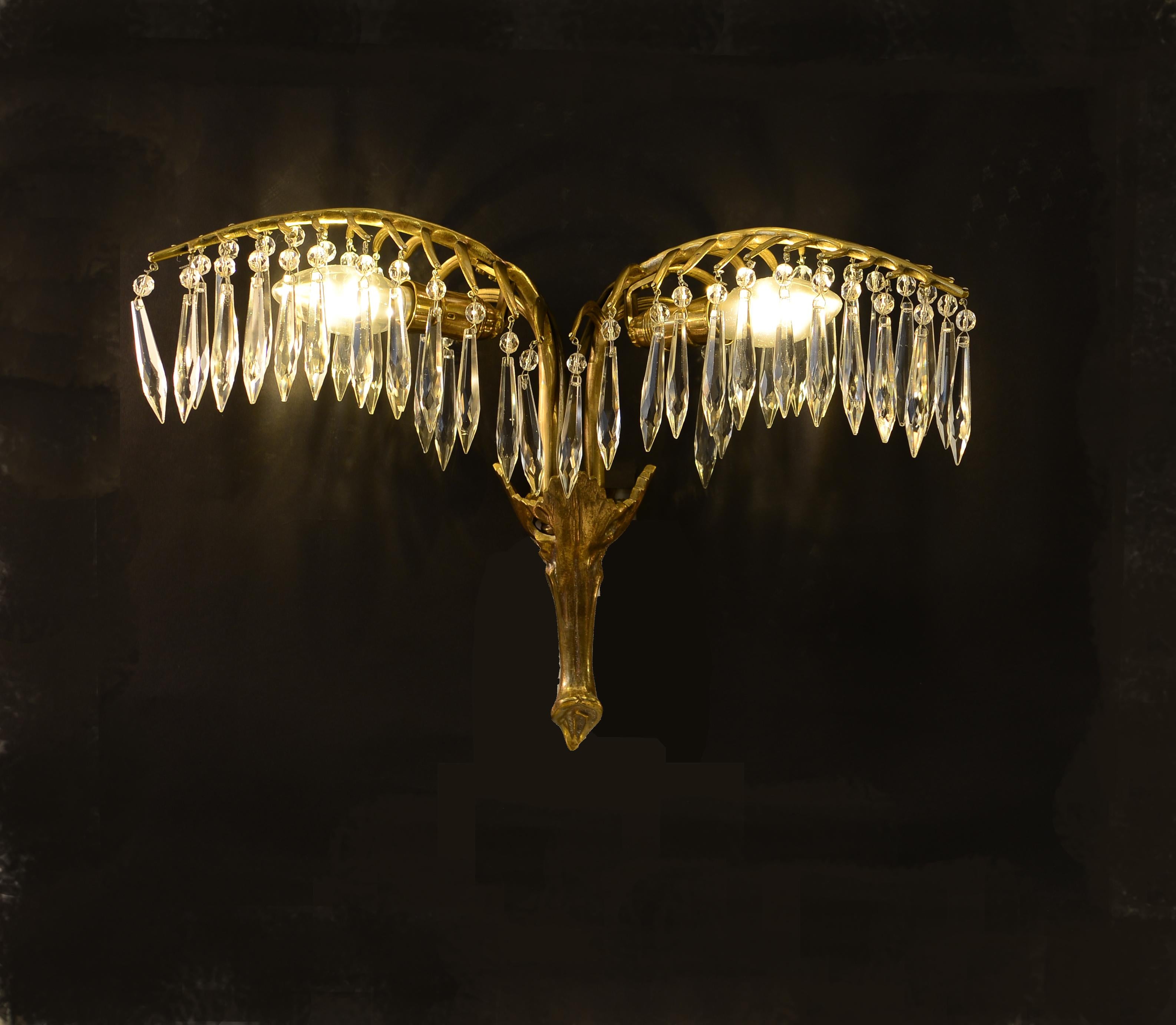 Hand-Crafted Josef Hoffmann, Wiener Werkstätte Jugendstil Wall Lamp, Re-Edition For Sale