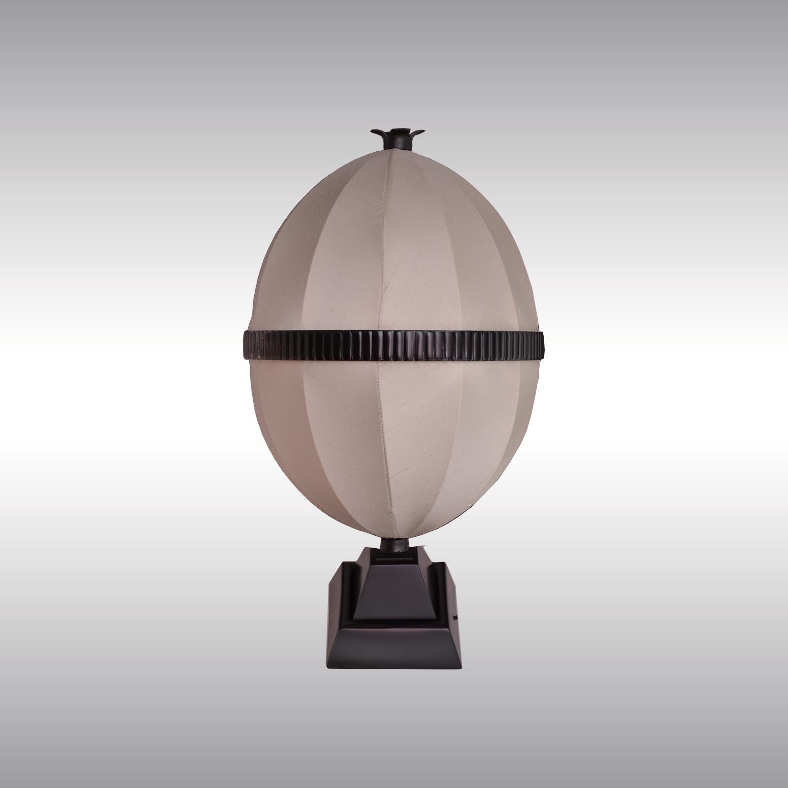 Contemporary Josef Hoffmann & Wiener Werkstatte, Moldauer Silk&Brass Table Lamp, Re-Edition For Sale
