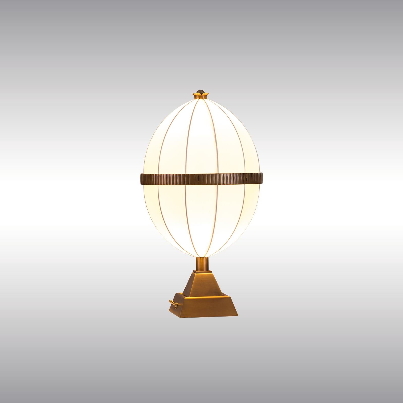 Contemporary Josef Hoffmann & Wiener Werkstatte, Moldauer Silk&Brass Table Lamp, Re-Edition For Sale