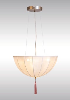 Josef Hoffmann & Wiener Werkstätte Silk and Brass Chandelier, Re Edition