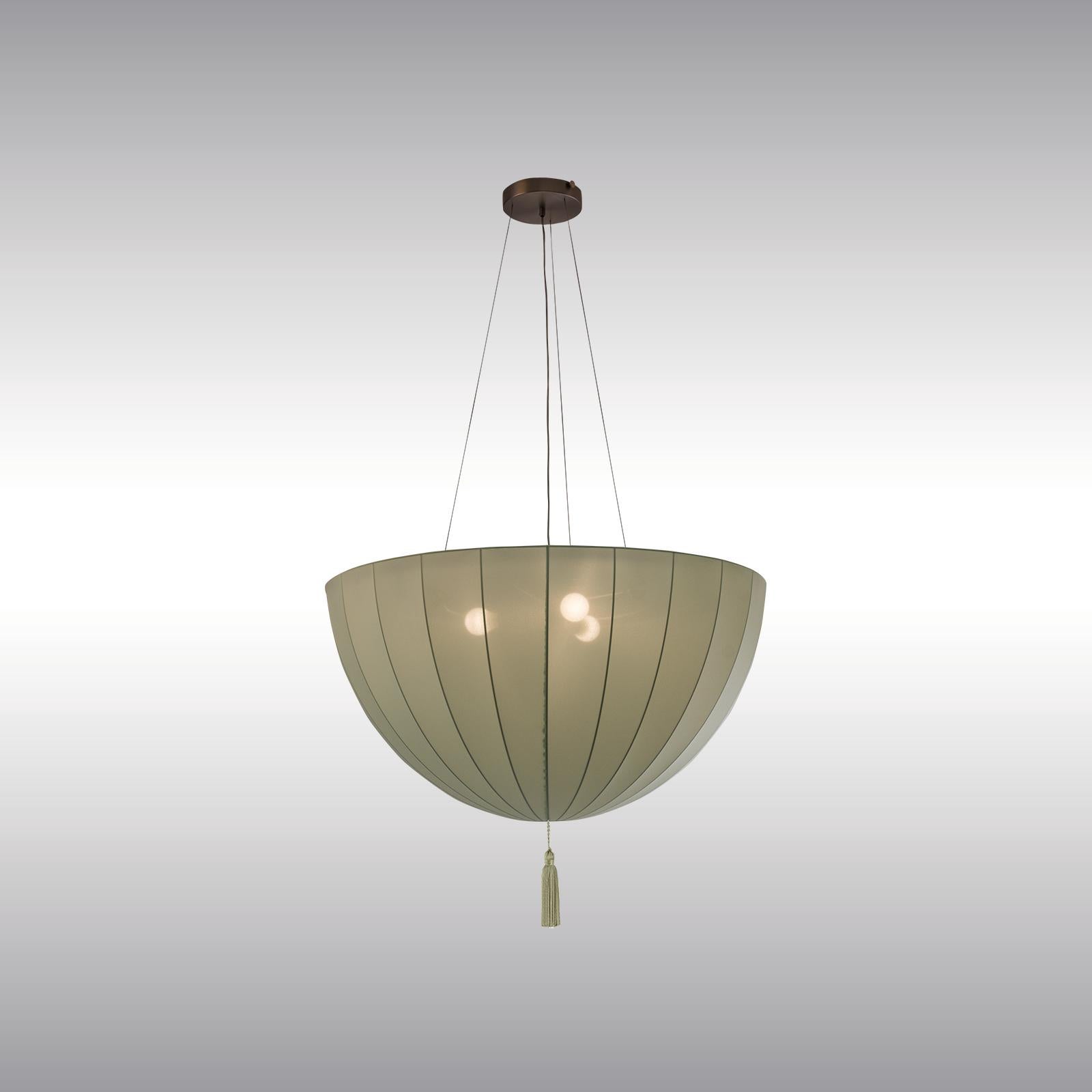 Austrian Josef Hoffmann & Wiener Werkstätte Silk and Brass Chandelier, Re Edition