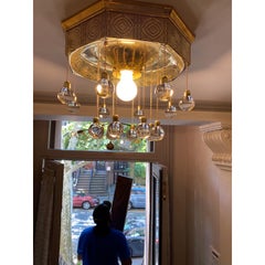 Josef Hoffmann & Wiener Werkstätte Stoclet Palais, Ceiling Lamp Brass Re-Edition